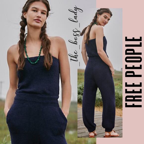 Free People jumpsuit strapless fuzzy terry fleece one piece romper XS onesie - Picture 1 of 9